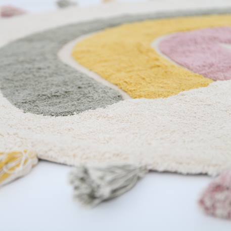 Tapis enfant coton lavable arc en ciel avec pompons rainbow Multicolore - rouge, jaune, beige+Multicolore - rouge, jaune, bleu-gris+Multicolore - vert, jaune, rose 18 - vertbaudet enfant 