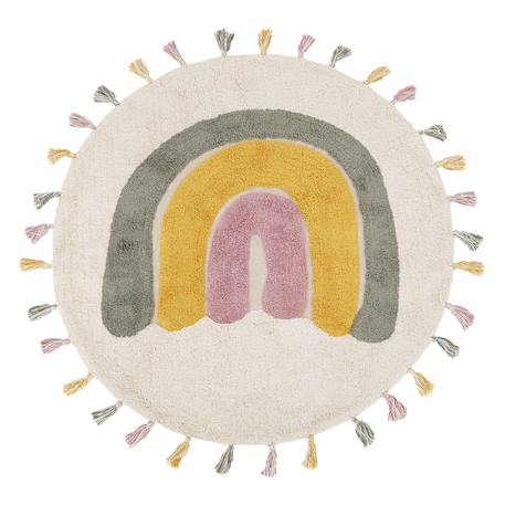 Tapis enfant coton lavable arc en ciel avec pompons rainbow Multicolore - rouge, jaune, beige+Multicolore - rouge, jaune, bleu-gris+Multicolore - vert, jaune, rose 14 - vertbaudet enfant 