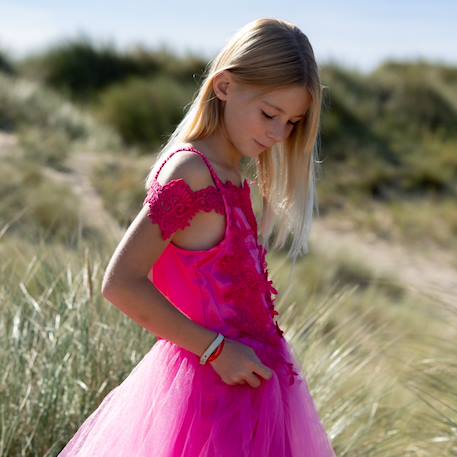 Déguisement enfant robe rose Rose Fuchsia 2 - vertbaudet enfant 