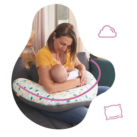 Coussin de grossesse et allaitement Fluffy+Graphique+Plumes 16 - vertbaudet enfant 