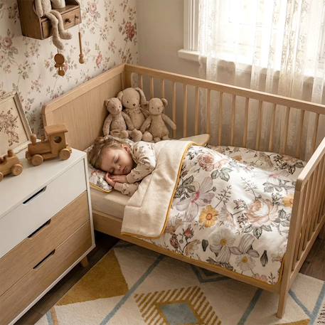 Couverture plaid réversible néo vintage Néo vintage imprimé floral, beige, blanc 3 - vertbaudet enfant 