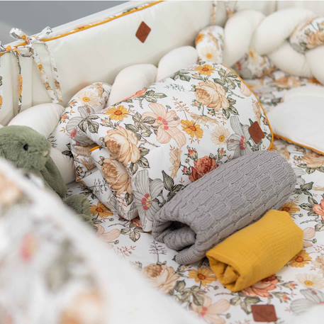 Couverture plaid réversible néo vintage Néo vintage imprimé floral, beige, blanc 5 - vertbaudet enfant 