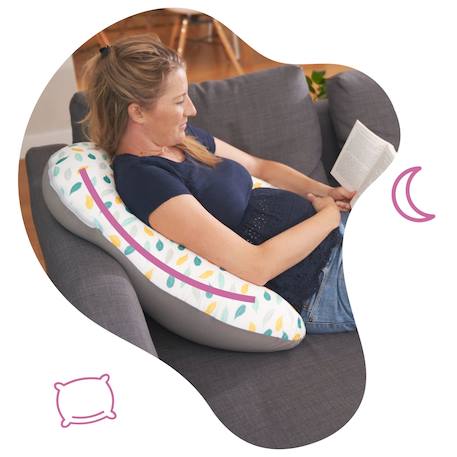 Coussin de grossesse et allaitement Fluffy+Graphique+Plumes 15 - vertbaudet enfant 