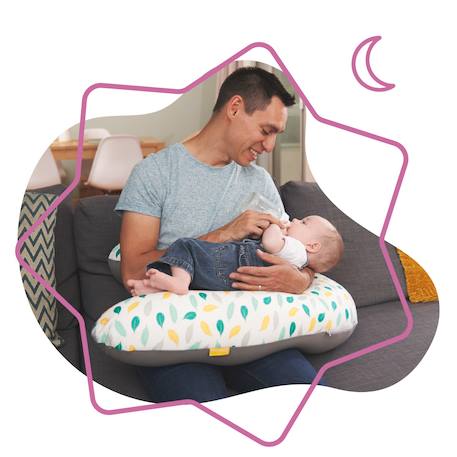Coussin de grossesse et allaitement Fluffy+Graphique+Plumes 17 - vertbaudet enfant 