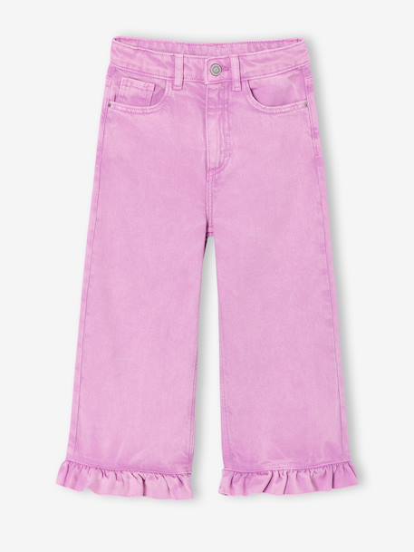 Pantalon fille large à volants écru+lilas 8 - vertbaudet enfant 