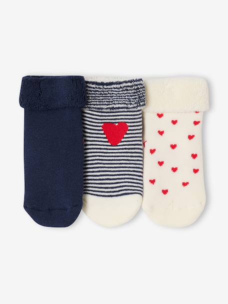 Lot de 3 paires de chaussettes bébé fille coeurs Lot écru 2 - vertbaudet enfant 