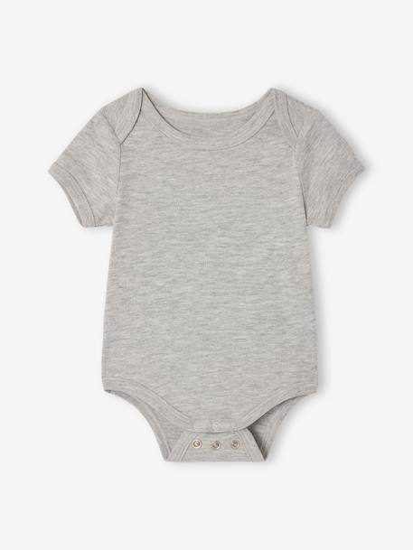 Lot 3 bodies évolutif garçon manches courtes gris chiné 3 - vertbaudet enfant 