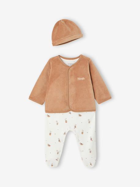 Ensemble naissance bébé personnalisable cappuccino 10 - vertbaudet enfant 