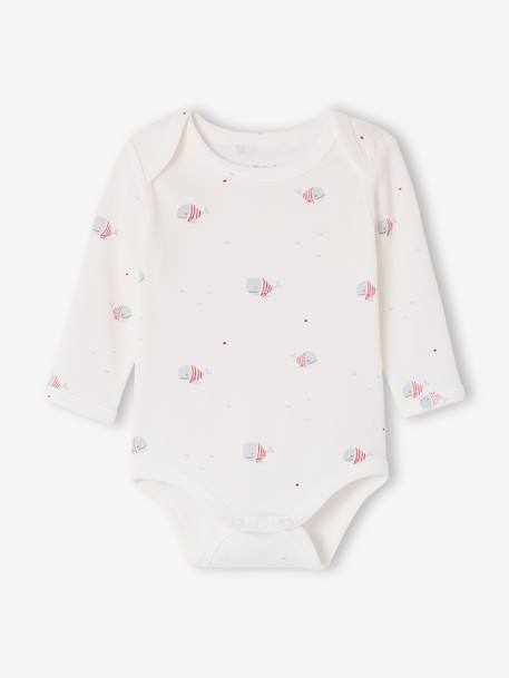 Lot 5 bodies manches longues baleine bleu 2 - vertbaudet enfant 