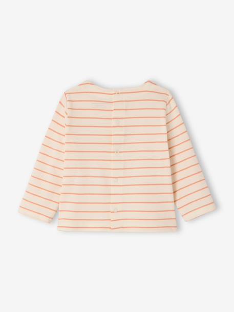 T shirt fille marinière écru 3 - vertbaudet enfant 