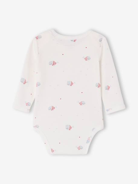 Lot 5 bodies manches longues baleine bleu 7 - vertbaudet enfant 