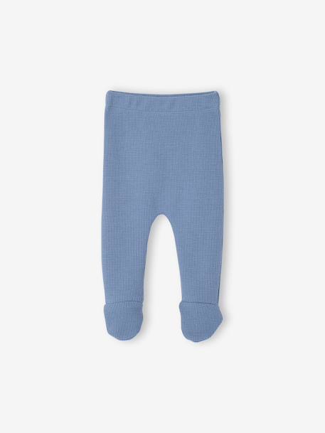 Ensemble naissance 3 pièces tee-shirt personnalisable legging bonnet bleu+écru 3 - vertbaudet enfant 