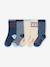 Lot de 5 paires de chaussettes 'Cool Kids' garçon bleu azur+indigo+vert sauge 3 - vertbaudet enfant 
