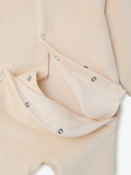 Pyjama naissance en velours écru 4 - vertbaudet enfant 