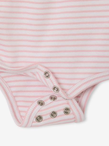 Ensemble bébé body, legging et bonnet rayé rose chiné 7 - vertbaudet enfant 
