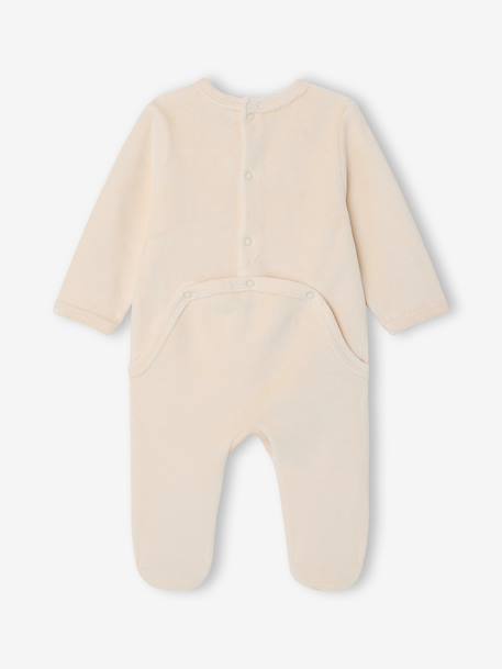 Pyjama naissance en velours écru 2 - vertbaudet enfant 