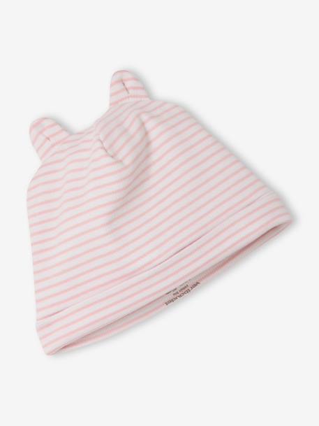 Ensemble bébé body, legging et bonnet rayé rose chiné 5 - vertbaudet enfant 