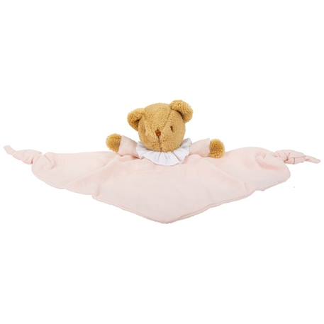 Doudou plat avec hochet ours rose poudré Rose, marron, blanc 2 - vertbaudet enfant 