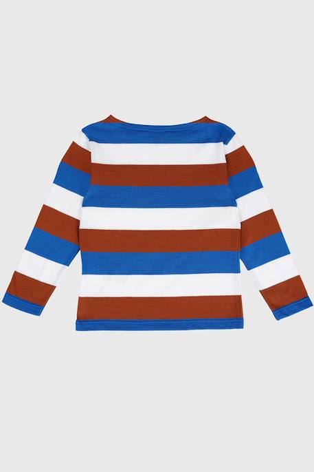 Marinière larges rayures en coton léger enfant Blanc / sequoia / cobalto+Scotch / coral gold / lupi 2 - vertbaudet enfant 