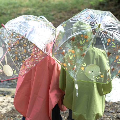 Parapluie transparent pour enfant animaux Bleu+Menthe+Orange+Rose+Vert+Vert paon 24 - vertbaudet enfant 