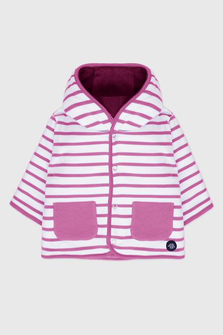 Veste réversible molletonnée en coton bébé Blanc / cobalto+Blanc / lupin 4 - vertbaudet enfant 