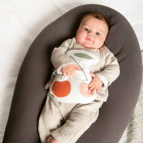 Coussin de grossesse et allaitement comfy big Gris foncé+Rose+Terracotta 4 - vertbaudet enfant 