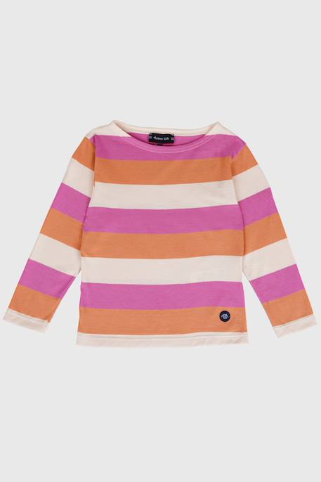 Marinière larges rayures en coton léger enfant Blanc / sequoia / cobalto+Scotch / coral gold / lupi 3 - vertbaudet enfant 