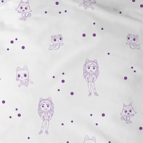Parure de lit imprimée 100% coton, gabby et la maison magique funny Blanc 4 - vertbaudet enfant 