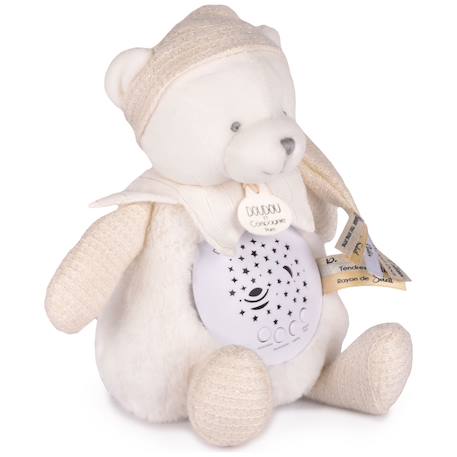 Veilleuse musicale projection d'étoiles ours blanc Blanc 3 - vertbaudet enfant 