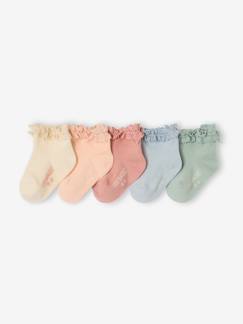 -Lot de 5 paires de mi-chaussettes dentelle bébé