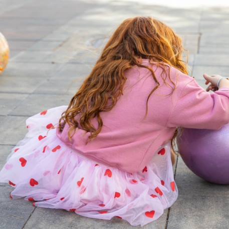 Jupe enfant en tulle rose à cœurs rouges – Taille élastique, idéale fête et déguisement (3-8 ans) Rose 2 - vertbaudet enfant 