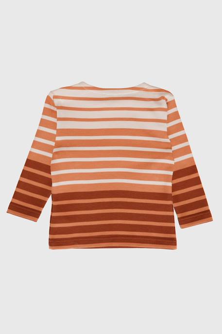 Marinière bébé rayures placées en coton Nature/romolo/marine deep+Scotch / coral gold / sequ 4 - vertbaudet enfant 