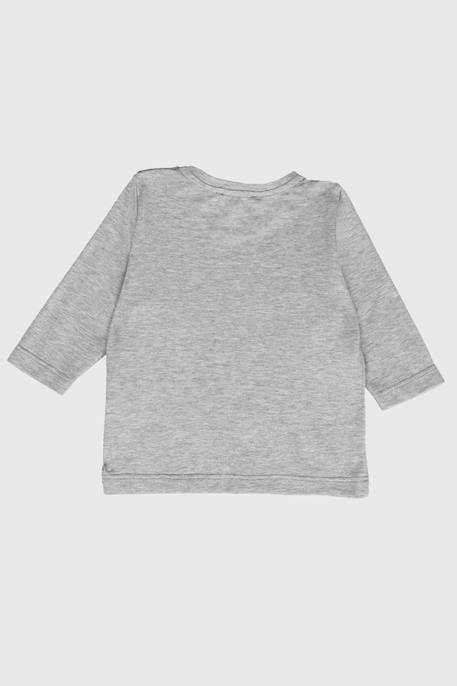 T-shirt imprimé en coton bébé Gris chine clair 2 - vertbaudet enfant 