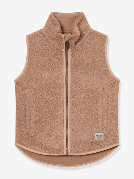 Gilet en polaire Teddy enfants MATBATTAL MINI A TURE cannelle+écru 1 - vertbaudet enfant 