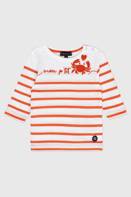 Marinière en coton léger petit crabe bébé Blanc/detroit+Blanc/tigerlily+Desert flower/pétunia 3 - vertbaudet enfant 