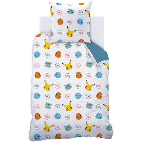 Parure de lit imprimée 100% coton, pokemon power Bleu 4 - vertbaudet enfant 