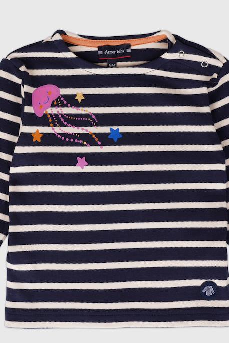 Marinière en coton épais bébé Marine deep / scotch 3 - vertbaudet enfant 