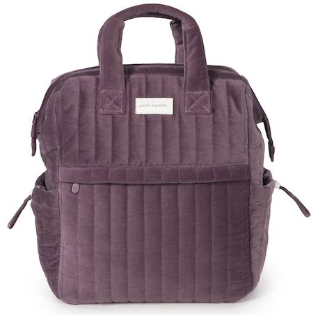 Sac à dos à langer cherry velvet Mauve 1 - vertbaudet enfant 