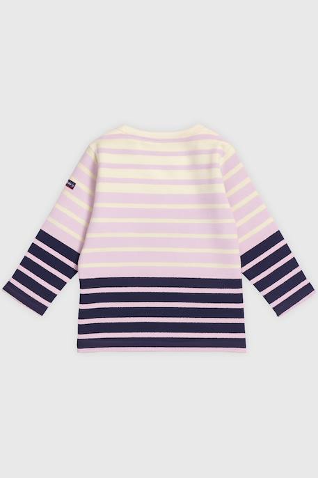 Marinière bébé rayures placées en coton Nature/romolo/marine deep+Scotch / coral gold / sequ 2 - vertbaudet enfant 