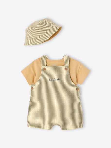 Ensemble bébé garçon salopette et bob cappuccino 10 - vertbaudet enfant 