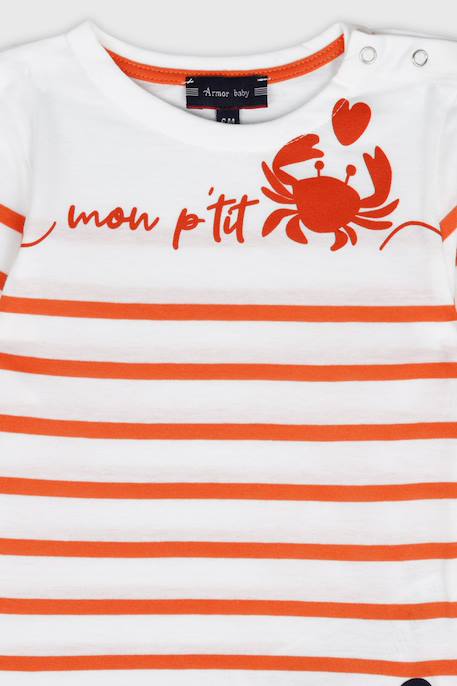 Marinière en coton léger petit crabe bébé Blanc/detroit+Blanc/tigerlily+Desert flower/pétunia 4 - vertbaudet enfant 
