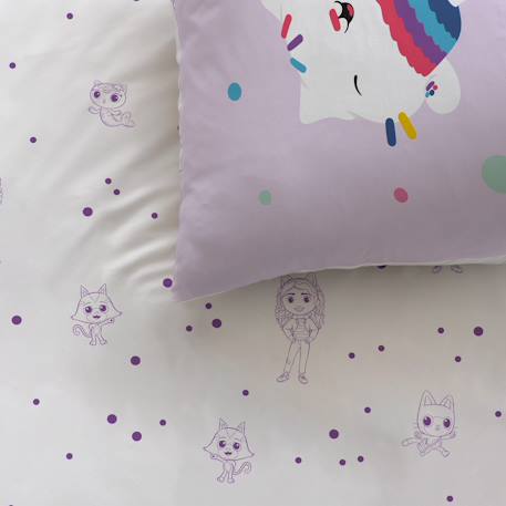 Parure de lit imprimée 100% coton, gabby et la maison magique funny Blanc 2 - vertbaudet enfant 