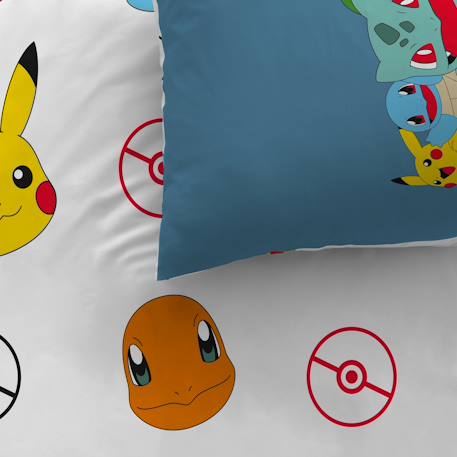 Parure de lit imprimée 100% coton, pokemon power Bleu 2 - vertbaudet enfant 