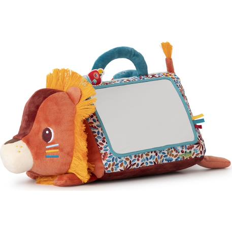 Peluche d’activités bébé avec miroir et textures – Jouet d’éveil sensoriel, dès 3 mois Orange, jaune, bleu 2 - vertbaudet enfant 