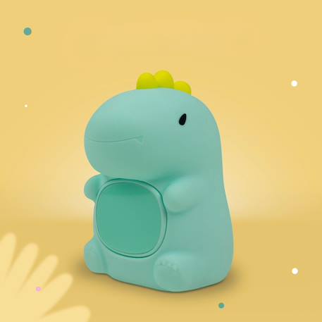 Réveil veilleuse enfant 2 en 1 dinosaure lumineux rechargeable – Réveil progressif Marron, blanc+Vert d'eau, jaune, noir 9 - vertbaudet enfant 