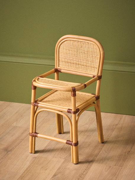 Chaise haute en rotin pour poupée Naturel 1 - vertbaudet enfant 