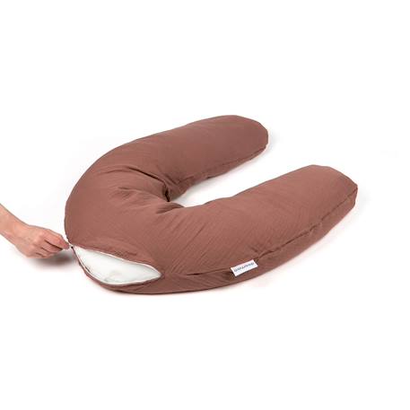 Coussin de grossesse et allaitement comfy big Gris foncé+Rose+Terracotta 12 - vertbaudet enfant 