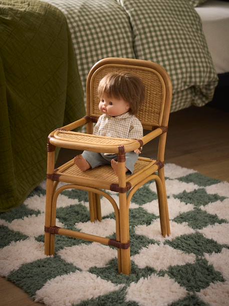 Chaise haute en rotin pour poupée Naturel 3 - vertbaudet enfant 