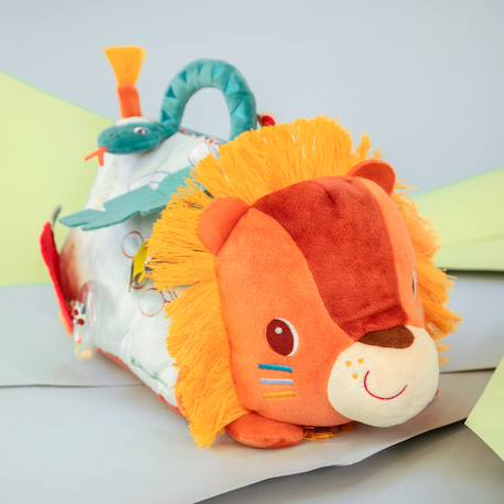 Peluche d’activités bébé avec miroir et textures – Jouet d’éveil sensoriel, dès 3 mois Orange, jaune, bleu 3 - vertbaudet enfant 