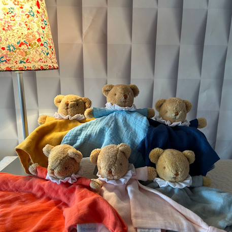 Doudou plat avec hochet ours rose poudré Rose, marron, blanc 4 - vertbaudet enfant 